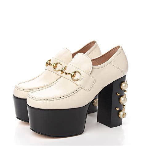 gucci vegas loafer mystic white|Gucci wedge loafers.